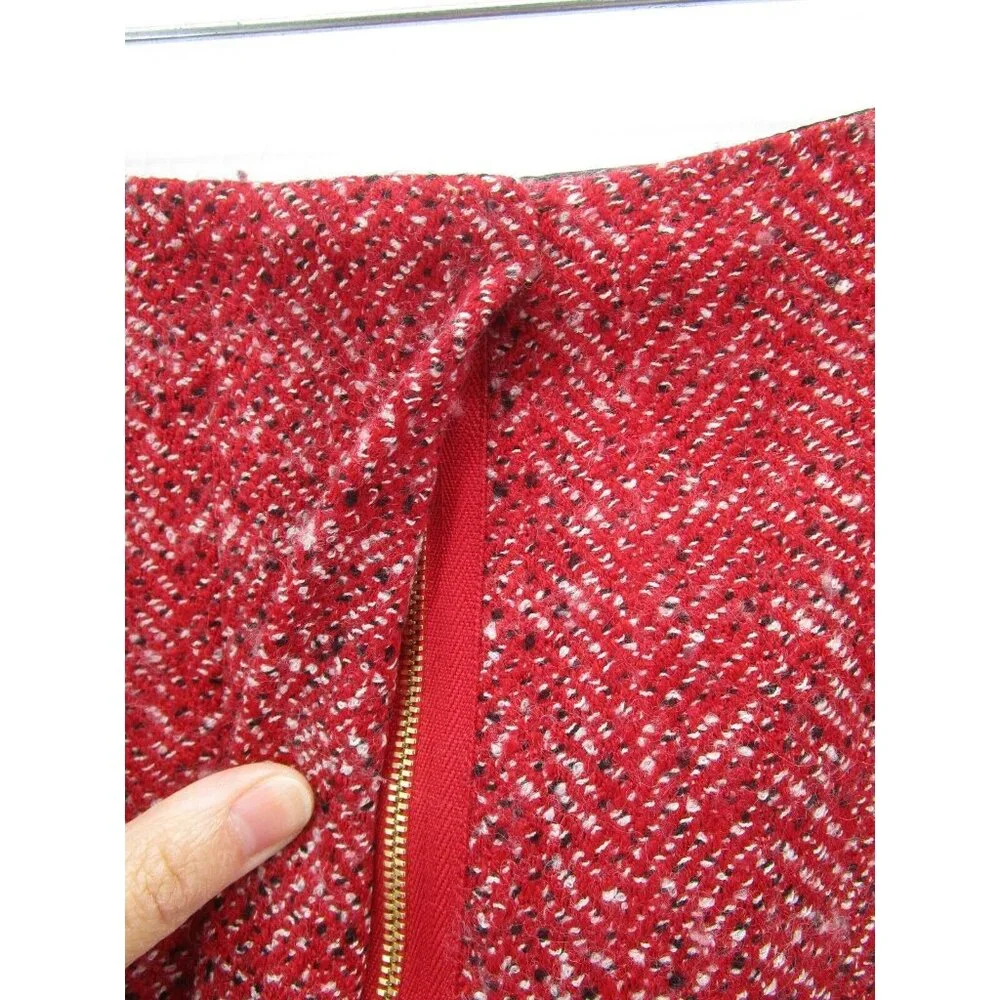 Escada Skirt 12 Wrap A-Line Full Zip Virgin Wool Blend Knit Career 42 - Picture 2 of 8
